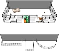 Vista 57 de FXW Rollick Unleashed corralito para perros en interiores, patio, campamento de casas rodantes, 40 pulgadas, 8 paneles para perros medianos y Blanco