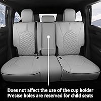Vista 4 de GIANT PANDA Customized Full Set Car Seat Covers Fit for Toyota Highlander L/LE/XLE/Limited/Hybrid 2020 2021 2022 2023 2024 2025 2026 Three-Row Gris