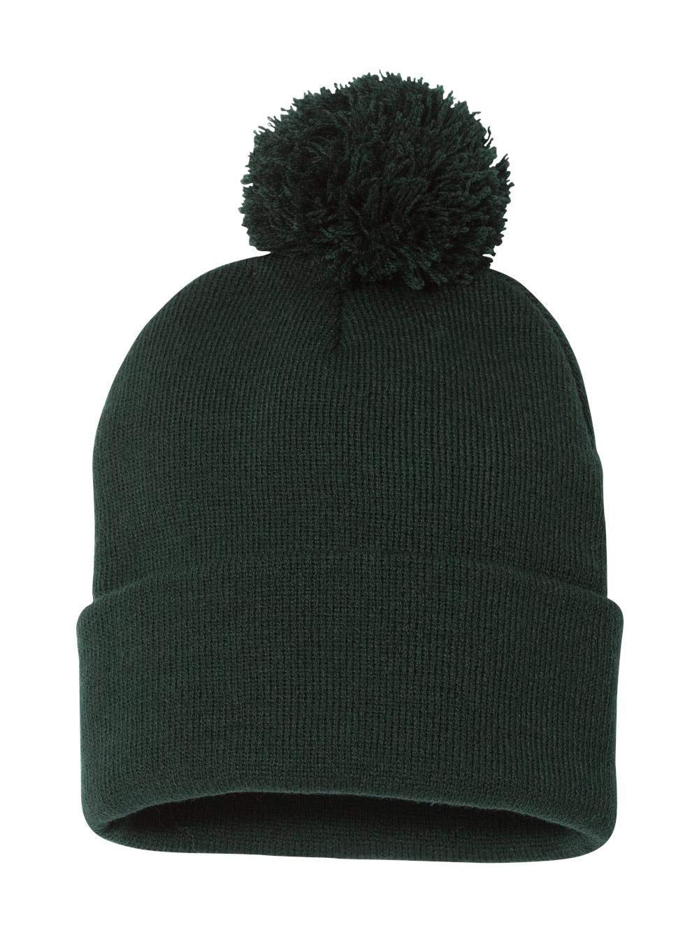 SportsmanPom-Pom 12" Knit Beanie One Size Forest, Forest, One size
