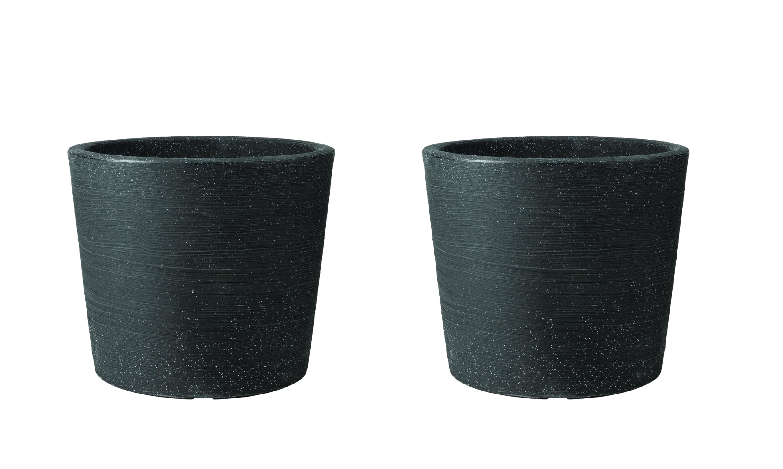 Keter 40Cm Varese Low Planter 2X -Granite from B&Q
