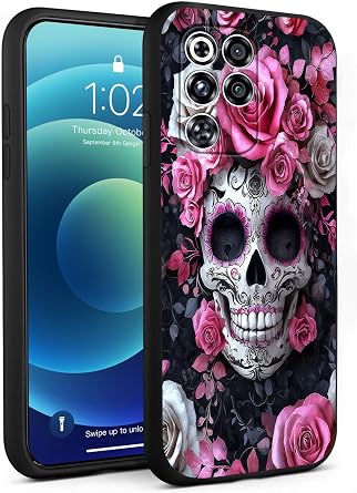 for ZTE Nubia Red Magic 11 Pro/11 Pro+ 5G Phone Case, Lightweight Soft TPU Shockproof Full Body Protective Cover Cases for Red Magic 11 Pro,Compatible Wireless Charging, Pink White Sugar Skull