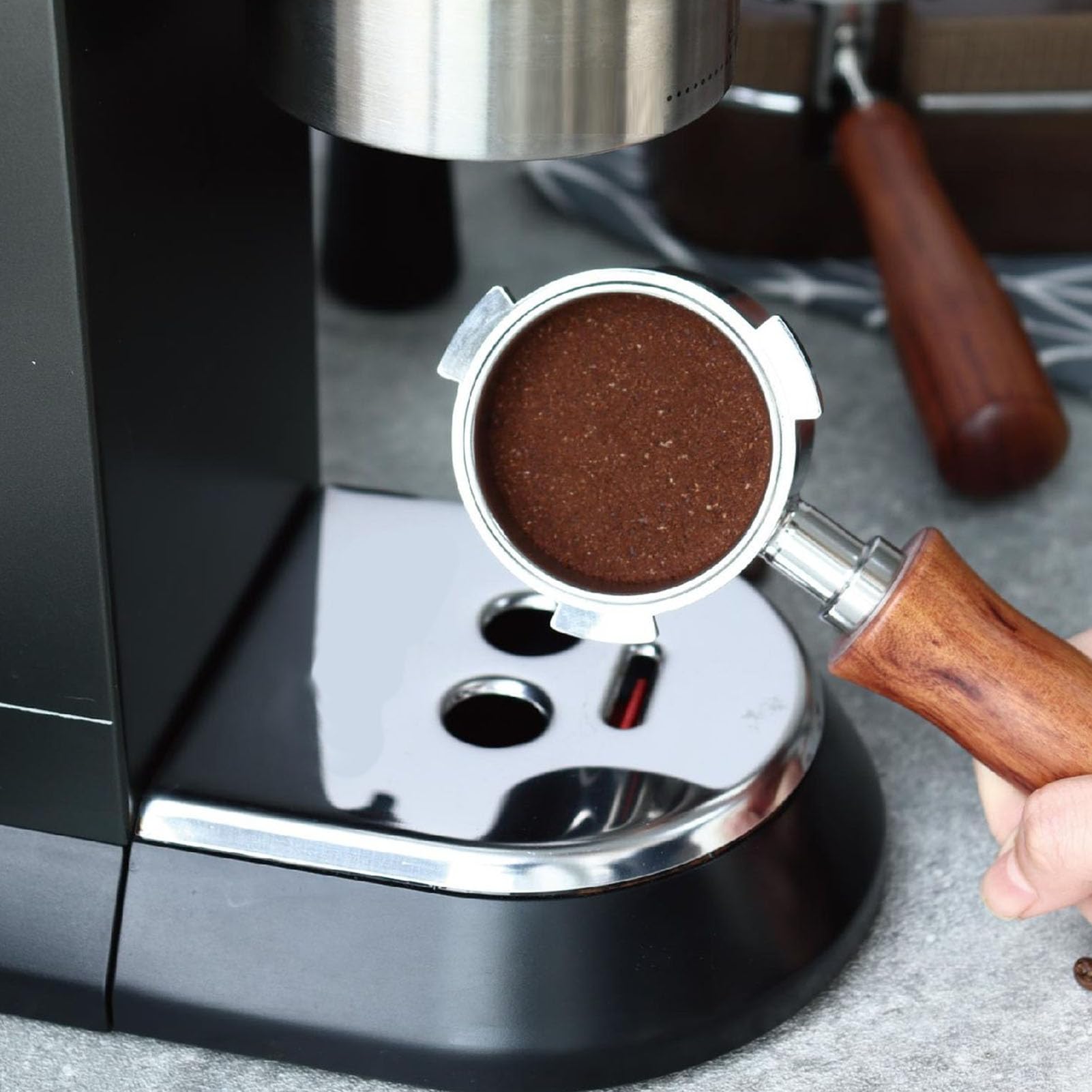 Garsent Portafiltro Desnudo sin Fondo de 51 Mm, para de 3 Orejas, Portafiltro de café, Accesorios de Espresso Extraíbles, Filtrado de Alta Eficiencia