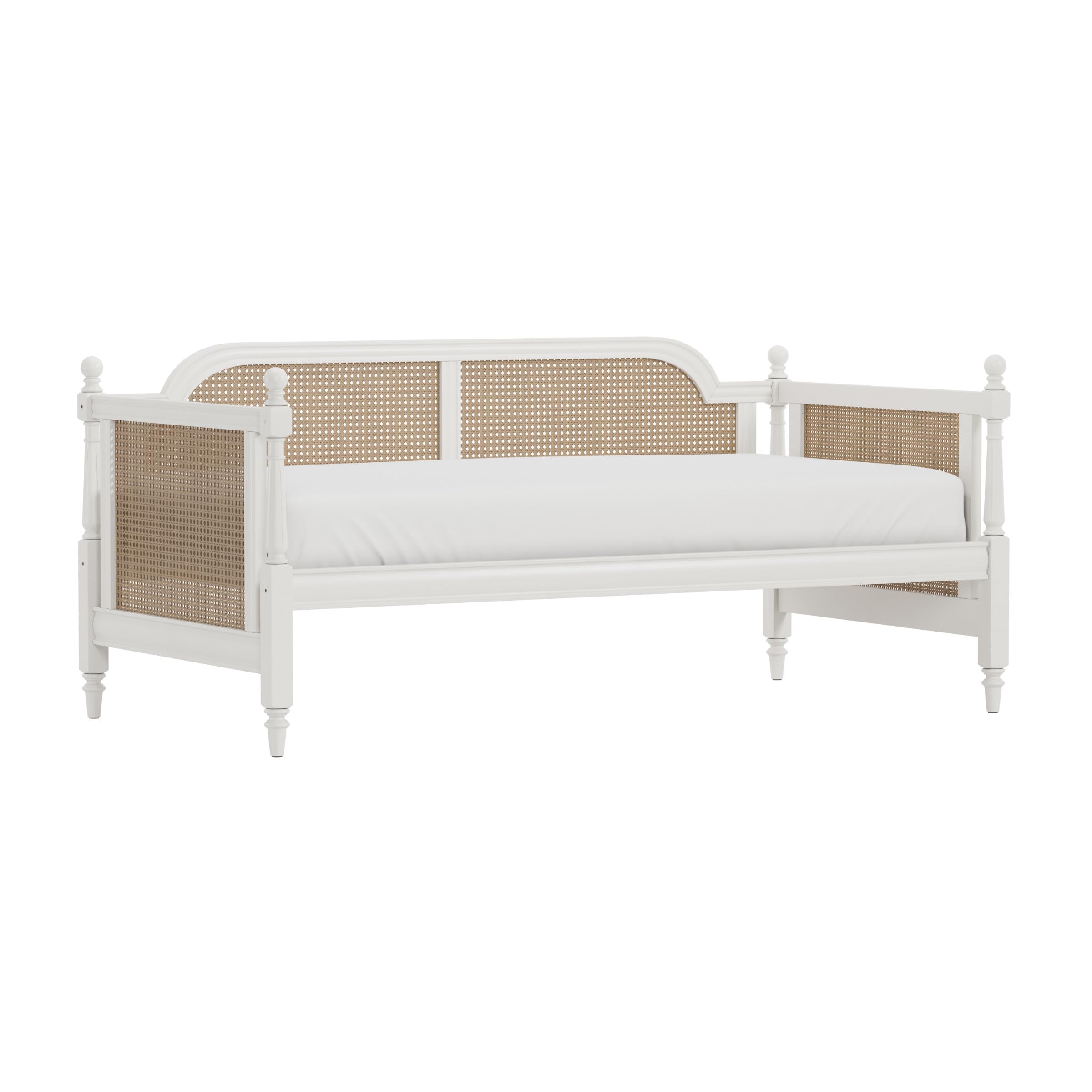 Hillsdale Melanie Wood and Cane Twin Daybed, White