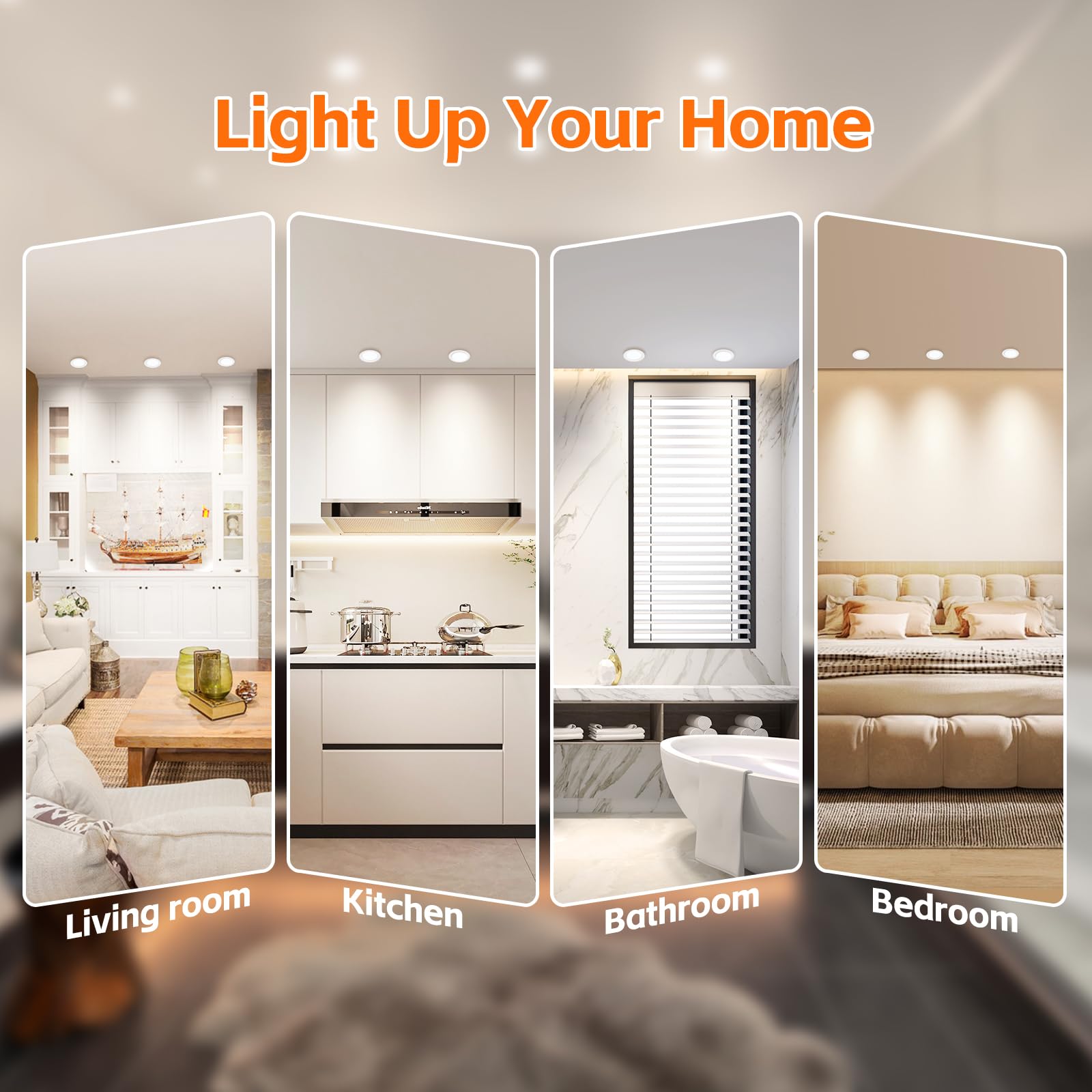 YindaLux Juego de 6 focos LED empotrables 230 V, 3 W, 4000 K, blanco neutro, ultraplanos, 300 lm, orificio 55-58 mm, IP44, para armario con espejo, color blanco