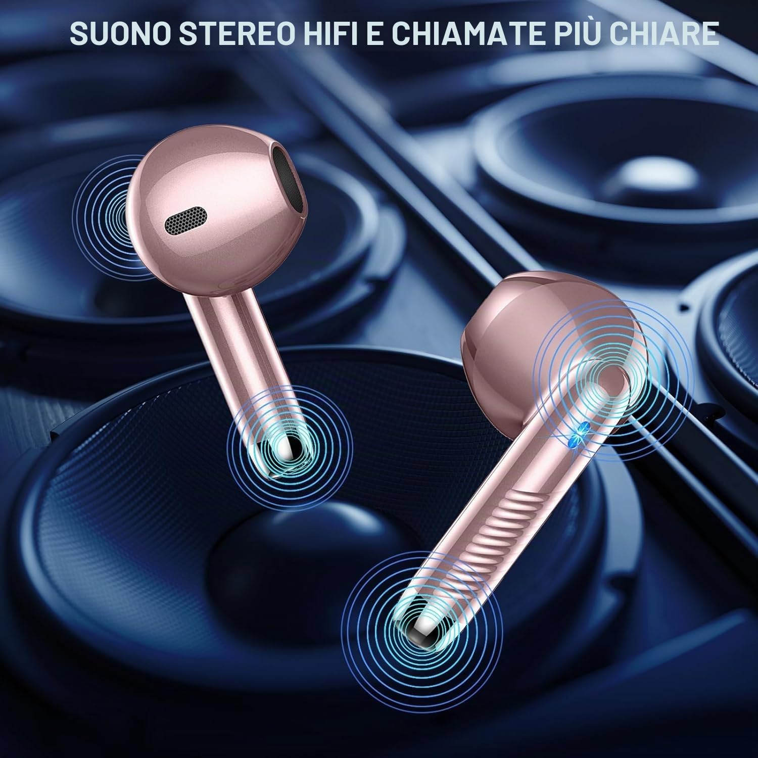 Cuffie Bluetooth Auricolari Bluetooth 5.4, Cuffie Wireless con 4 ENC Cancellazione Rumore Mic, Cuffie in Ear 40 Ore di Riproduzione, Cuffie Senza Filo HiFi Stereo IP7 Impermeabili per iOS & Android