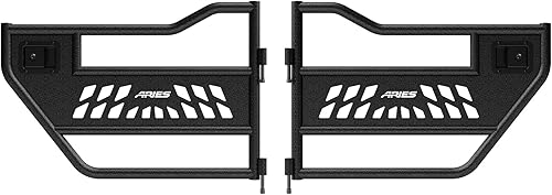ARIES 2500200 aluminio negro trasero Jeep Wrangler JL, medias puertas de tubo gladiador