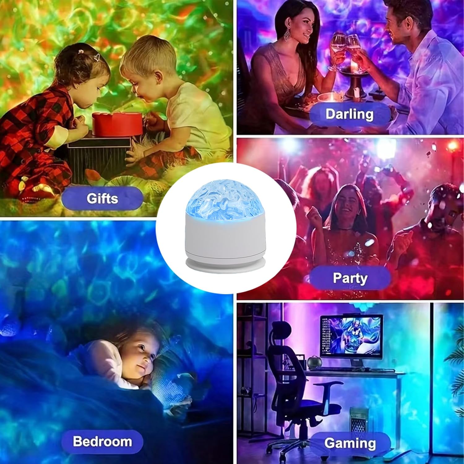 2 in 1 Galaxy Light, 16 Color Aurora Night Light Projector, Ocean Wave Projector with Remote Control, USB Recharge Northern Lights Projector for Bedroom Home Decor Gifts (Aurora & Wave) - Image 3