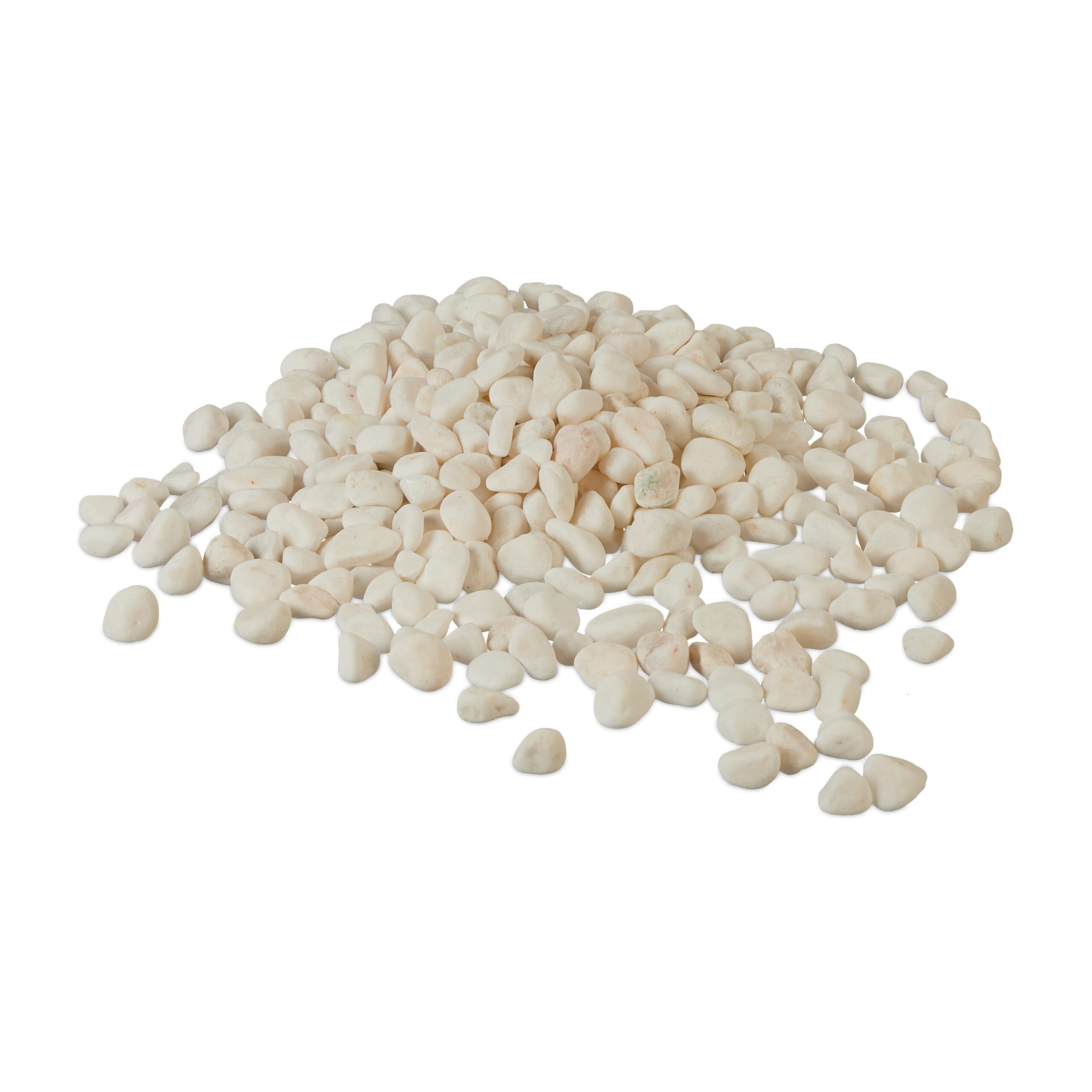 Relaxdays Sassolini Decorativi per Vasi, 5kg Sassi da Giardino, Pietre Acquario, Ghiaia Esterno, Ciottoli Piante, Bianco