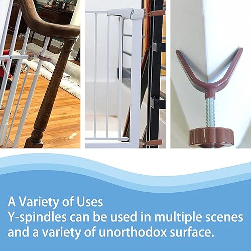 Miniatura 6 de Adaptador de barandilla para puerta de bebé, varillas de husillo en Y, para puertas de seguridad montadas a presión para bebés y mascotas con