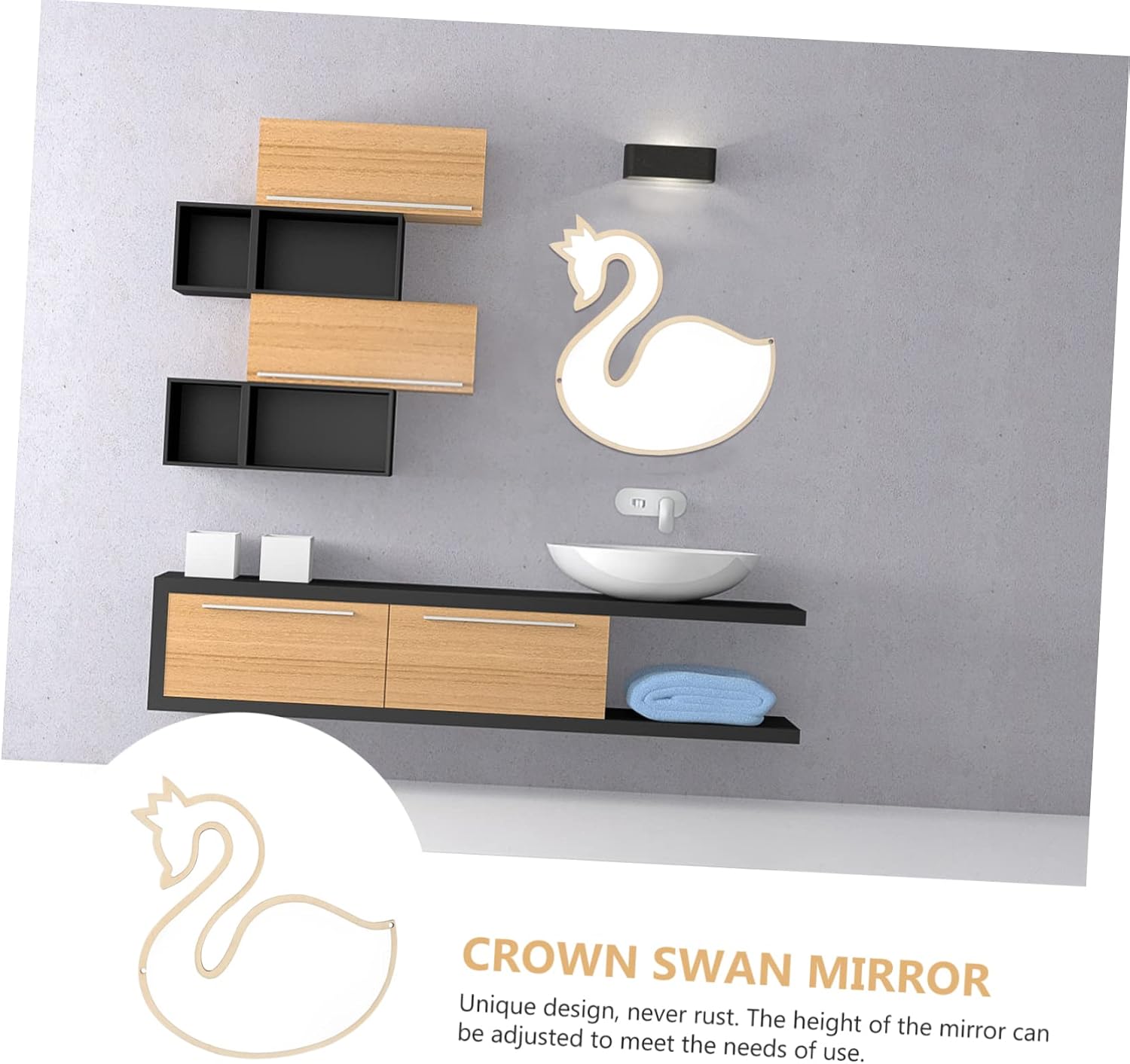 Ipetboom Height Mirror Unbreakable Wall-Mounted Shower Mirror for Bathroom Decor Makeup Hair