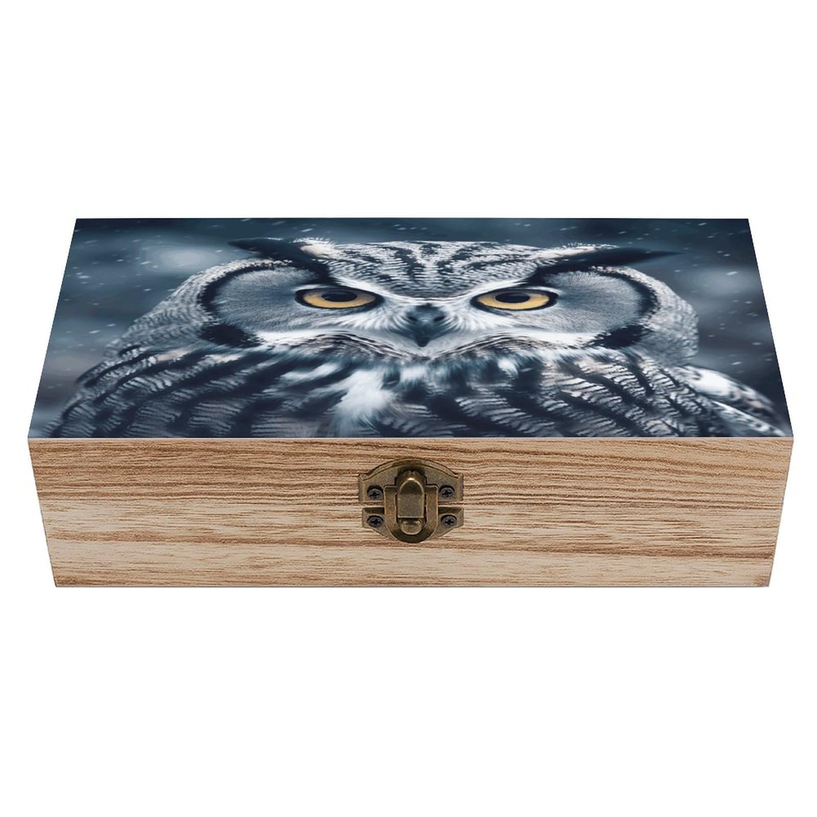 Coffre de rangement bois rétro hibou boîte de rangement bijoux souvenirs photos