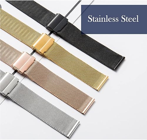 Miniatura 7 de Correa compatible con reloj Wyze de 471.732in para mujeres y hombres, correa de malla metálica de acero inoxidable transpirable, correa de repuesto