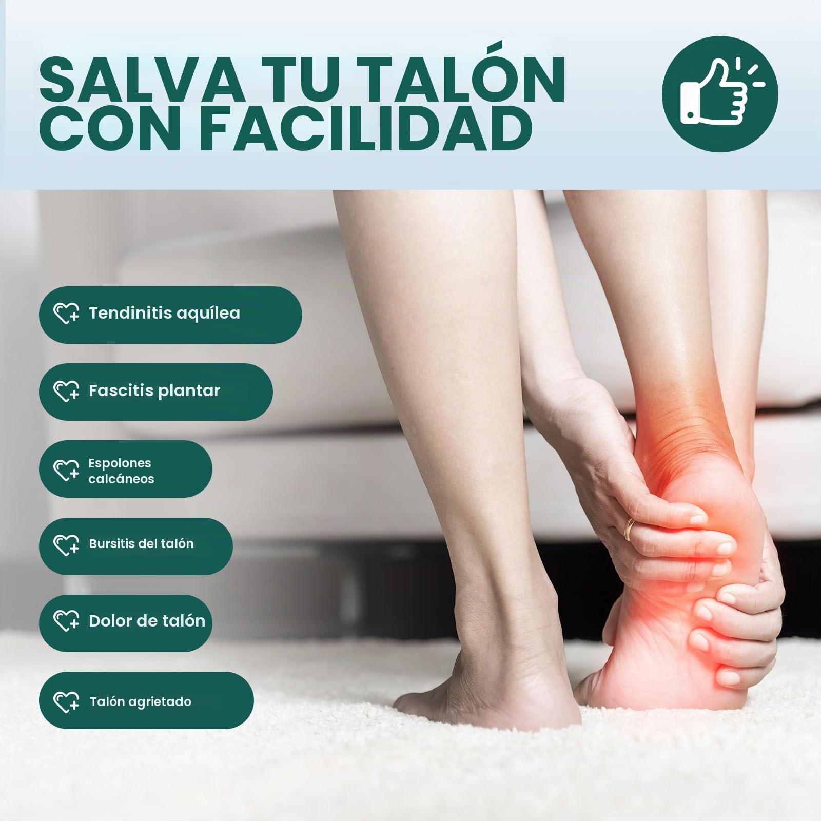 Welnove Protector de talón para fascitis plantar, talón de gel para mujer y hombre, espolones, plantillas de talón, para tendinitis de Aquiles (Negro, Large- EU Shoe Size 42-47)