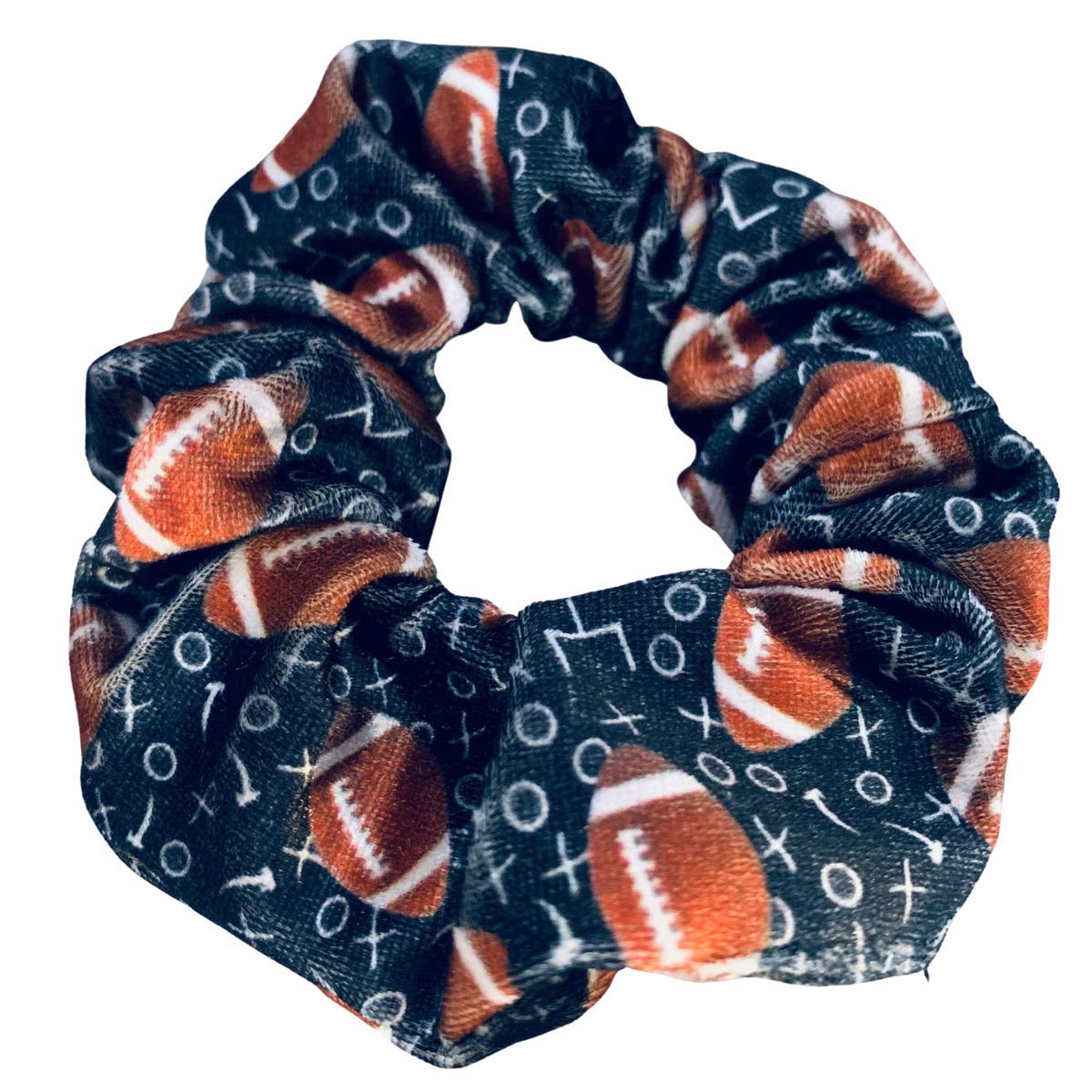 Football Hair Accessories, Premium Velvet Football Scrunchie, Football Gift for Women, Teens and Girls