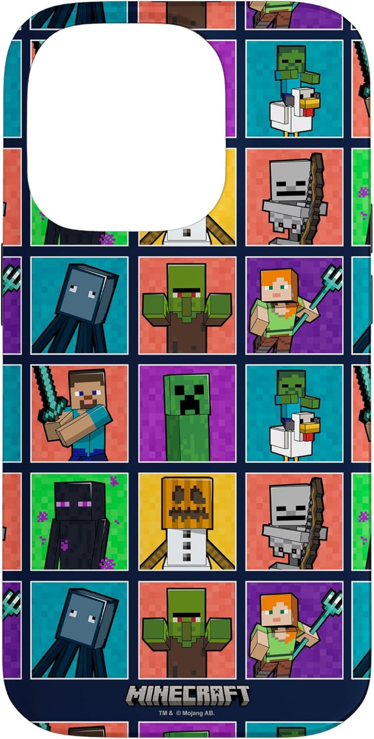 Minecraft Group Shot Colored Box Up Case for iPhone 14 Pro