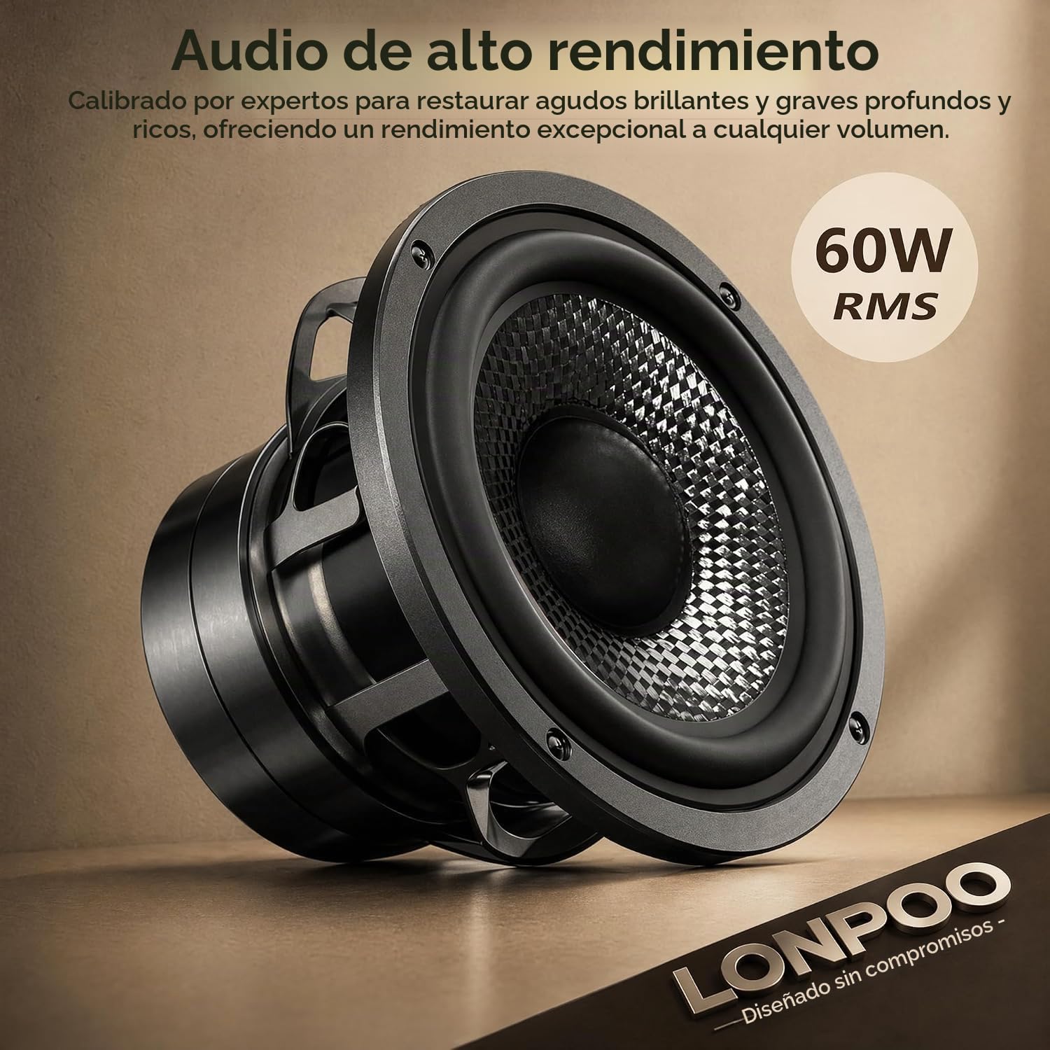 LONPOO Activo Altavoz de estantería con alimentación, con woofer de 4'' y Tweeter de cúpula de Seda de 1'', 60W RMS con conexión óptica, RCA, Bluetooth 5.3, AUX-IN y Mando a Distancia