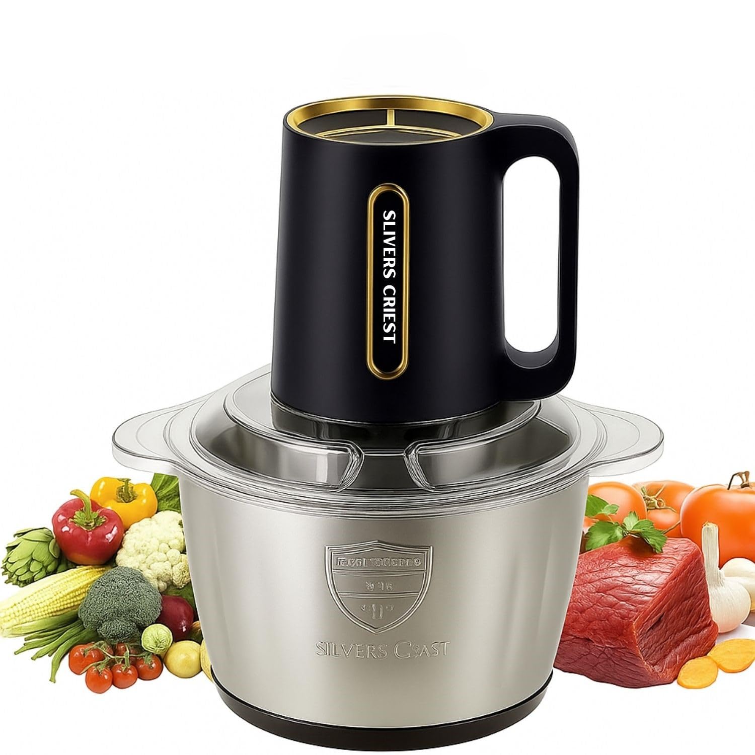 Heavy Duty Electric Food Processor 500W – 3 Speed Modes, 4-Layer Blades, 3L Stainless Steel Bowl – Grinder & Chopper for Meat, Vegetables, Onion, Fruits, Baby Food | Black (Pack Of 1)-image-6