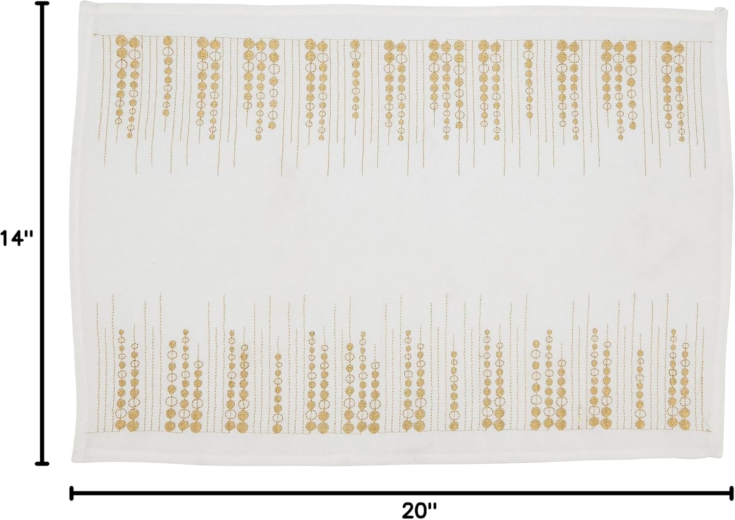 Saro Lifestyle Handcrafted Embroidered Dots Placemat (Set of 4), Gold, 14"x20"
