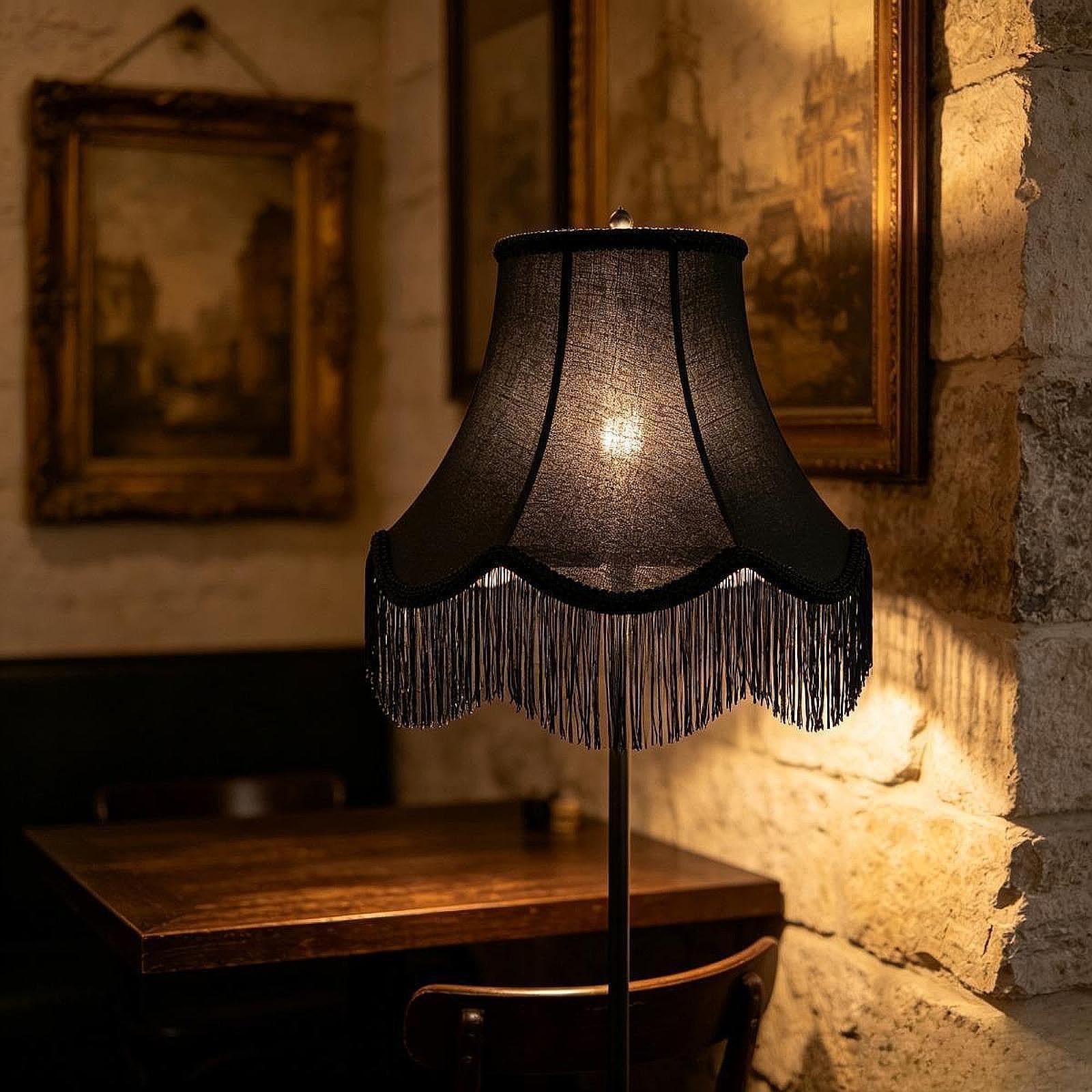 Paralume, Coprilampada, Decorazione per La Casa, Accessorio in Tessuto per Soggiorno, Cucina, Ristorante, Camera Da Letto, Stile Country, Nero