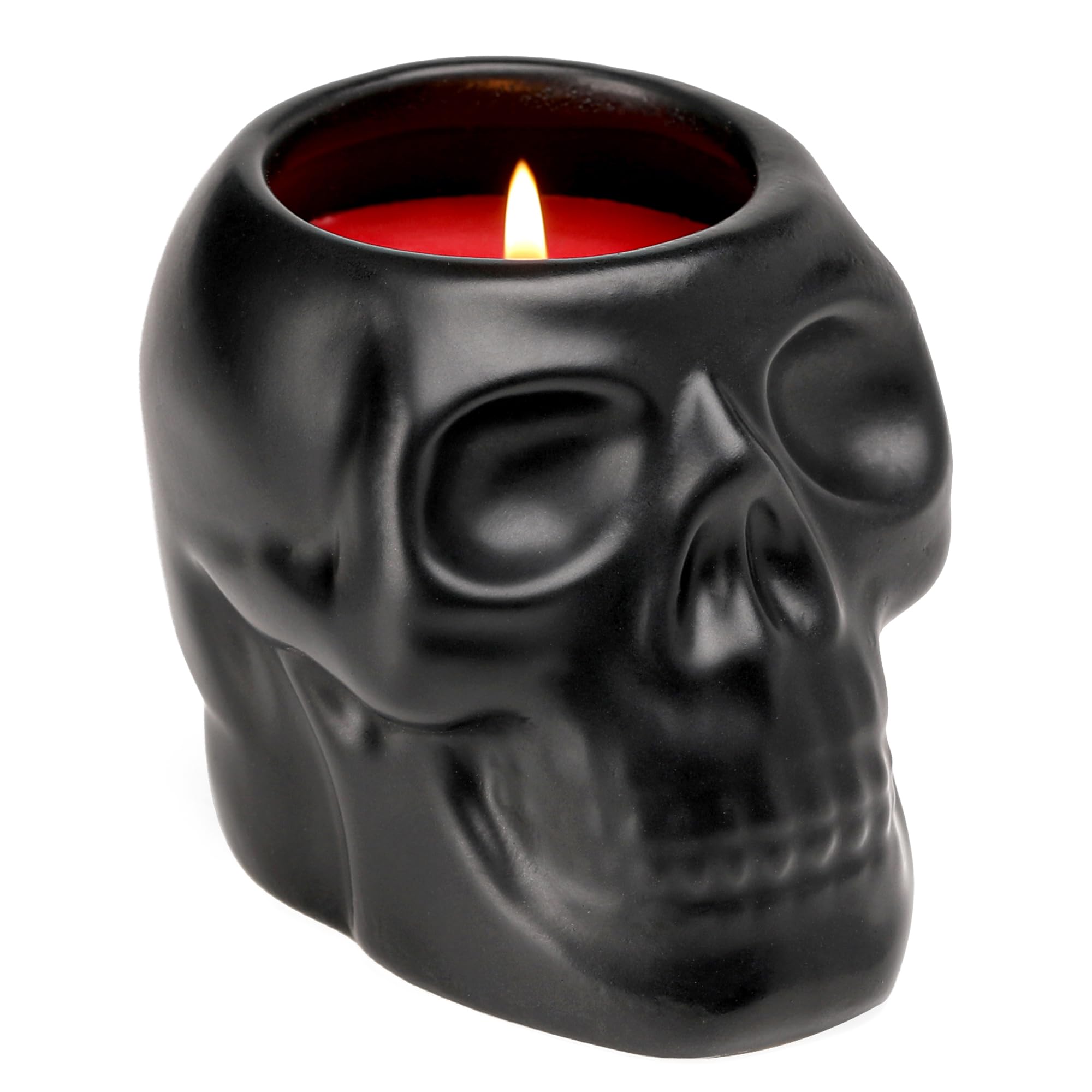 Halloween Black Skull Candle Decorations for Home Pumpkin Spice Scented Candle Farmhouse 50 Hour Burn Time Skull Lovers Gothic Gifts Home Decor 7oz