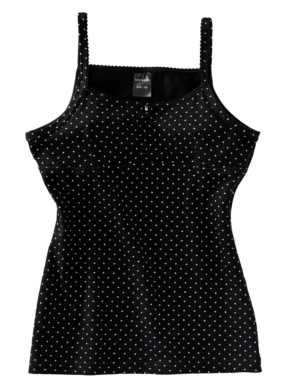 Schiesser Mädchen Spaghetti Top Unterhemd - Mit Bandspitze, Long Life Cotton, Hergestellt In Europa