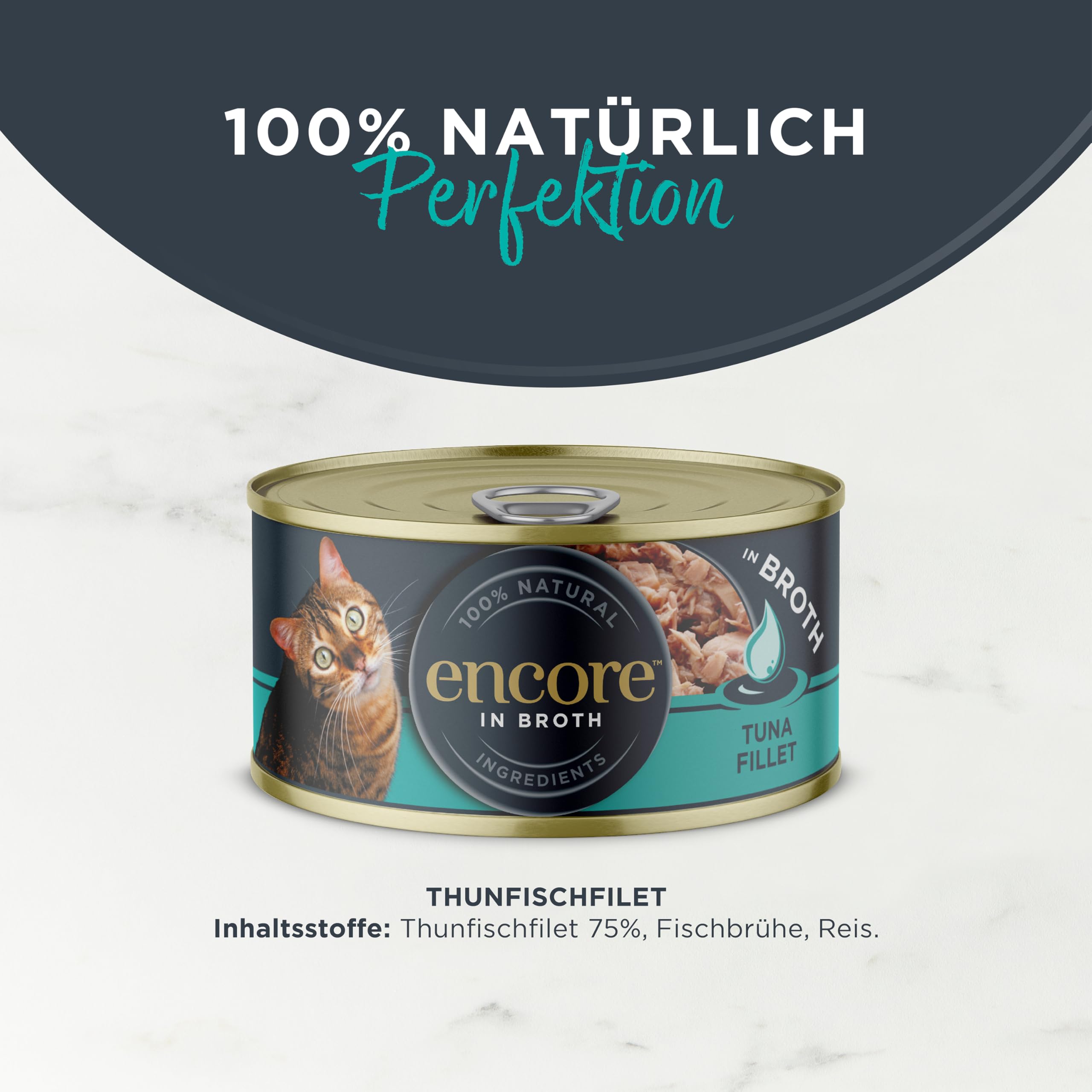 Encore 100% Natural Wet Cat Food, Tuna Fillet in 70g Tin (16 x 70g)