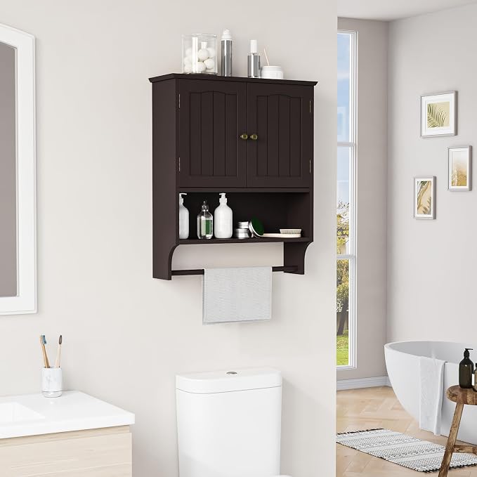 Gabinete de baño mural con 2 puertas y estante ajustable miniatura 2