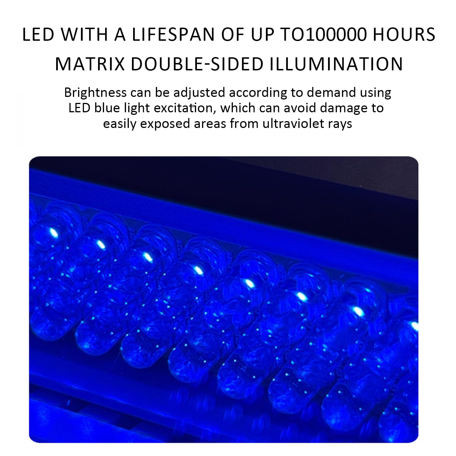 Transiluminador de laboratorio con intensidad LED ajustable e iluminación de matriz de doble cara para aplicaciones biológicas