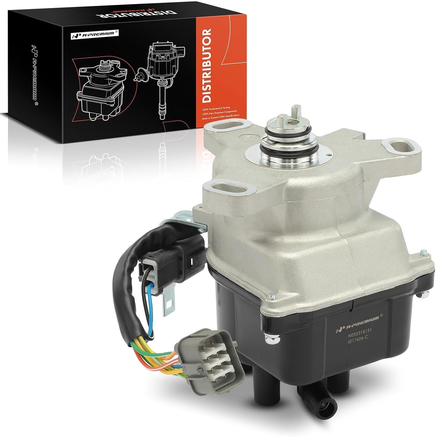 A-Premium Ignition Distributor with Cap and Rotor Compatible with Honda Accord Prelude 1992 1993 1994 1995 2.2L