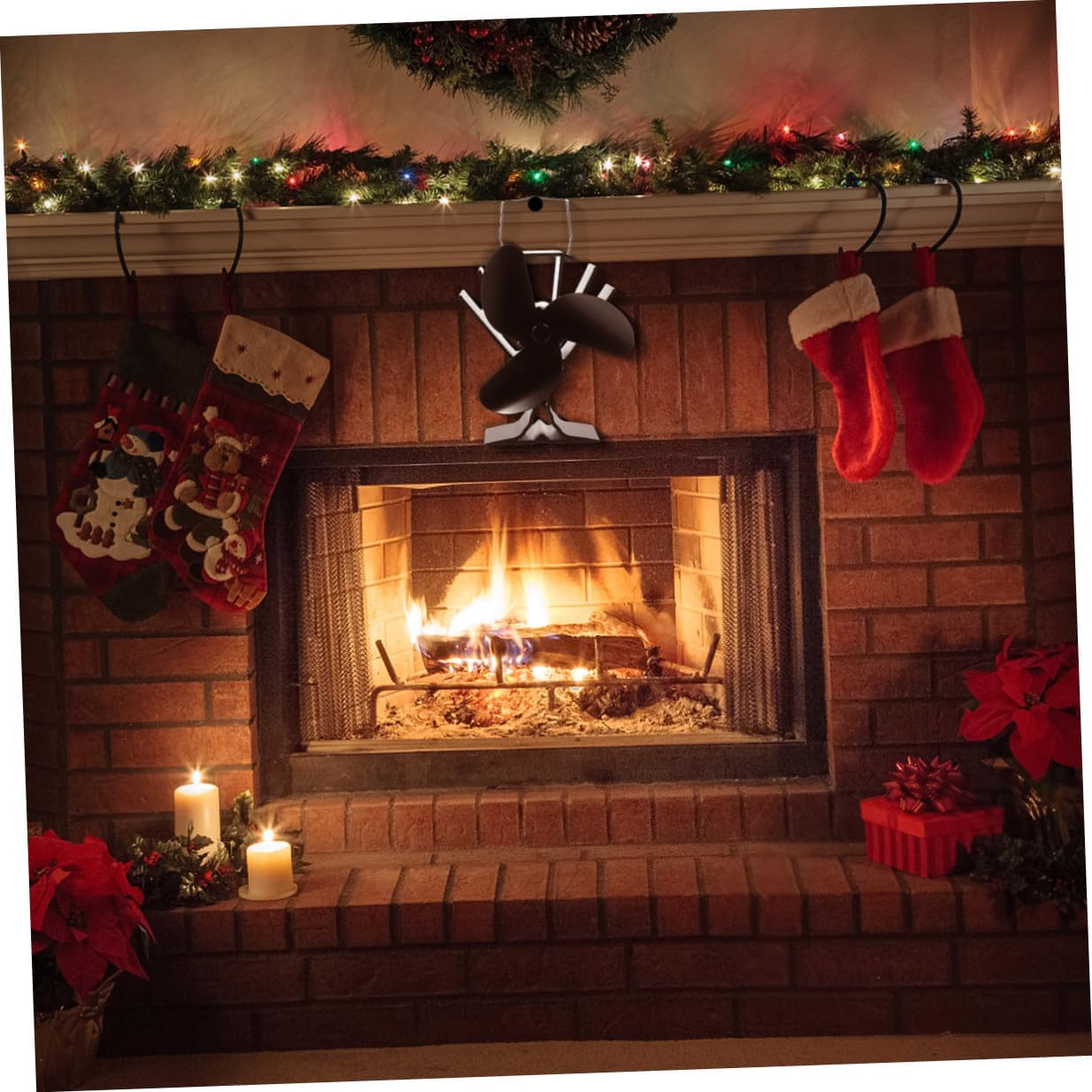 Heat Powered 3-blade Stove Fan for Home Fireplace Efficient Thermal Energy Distribution Family Use Non-electric Fireplace Accessory