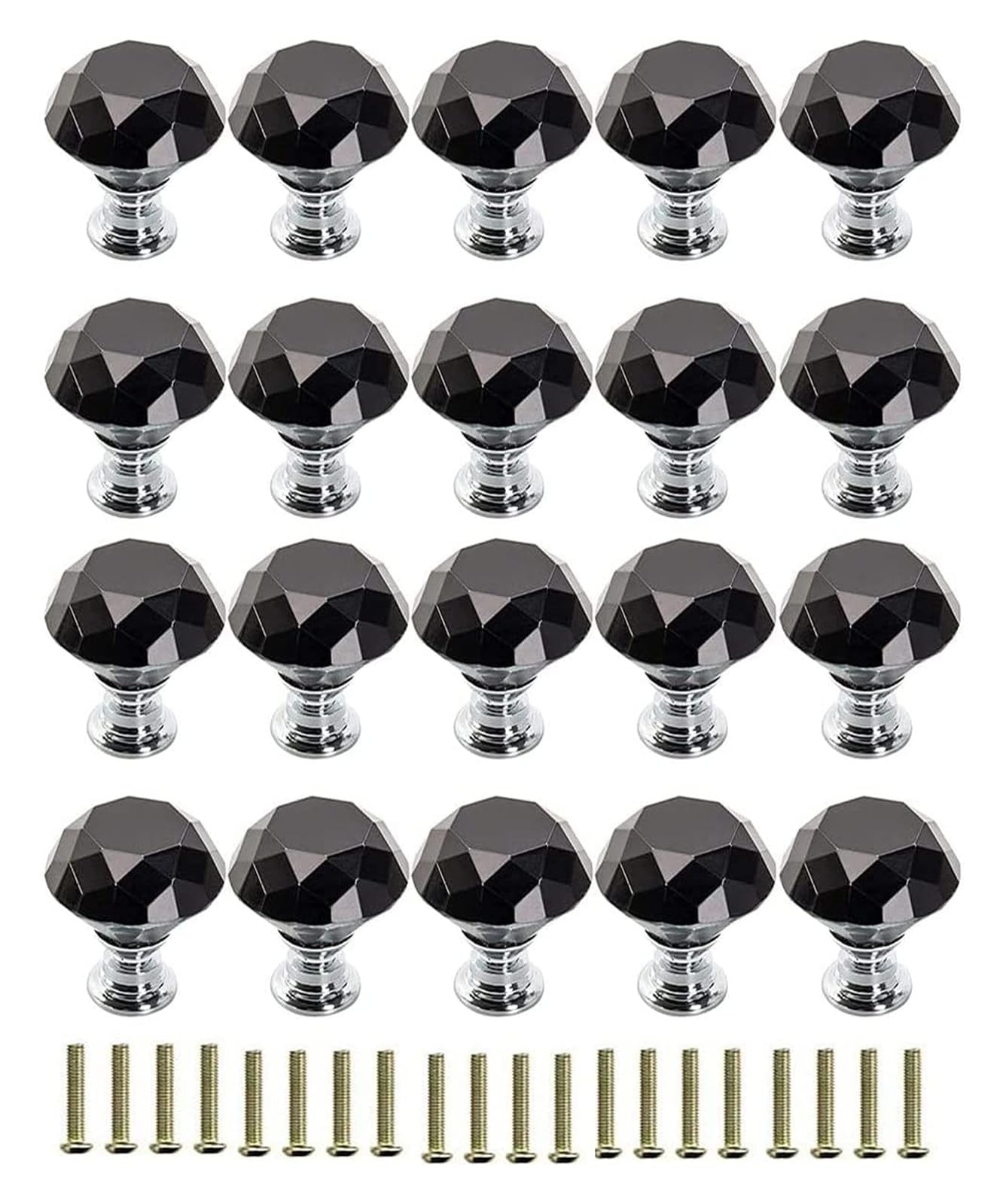 Boutons de tiroir de porte en cristal pur au design geometrique pour mobilier contemporain