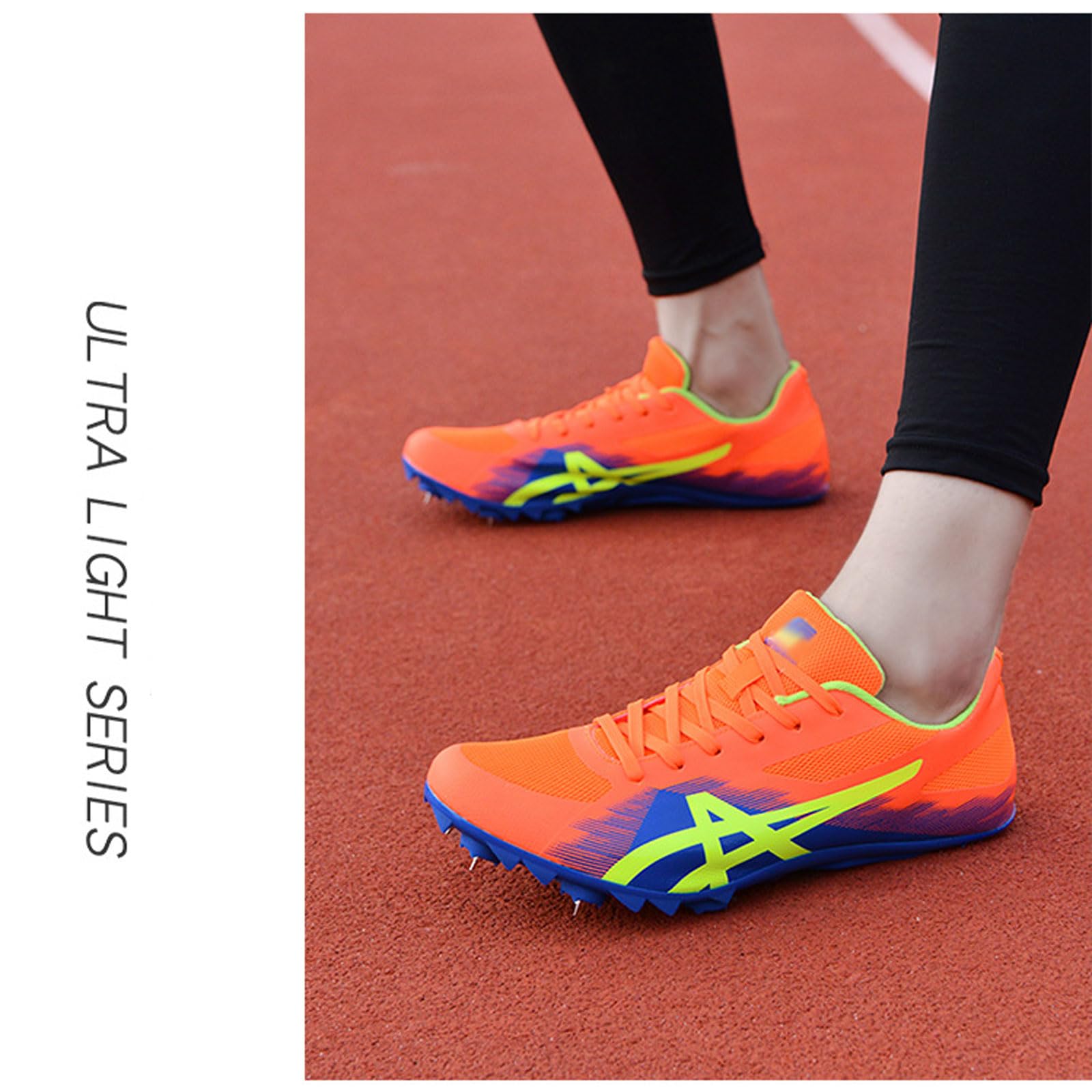 Hombre y Mujer Zapatillas De Atletismo,Cómodas Ligero Resistente al Desgaste para Sprint Competición Zpatillas,Atletismo 8 Clavos Zapatillas,para Correr Profesionales al Aire Libre