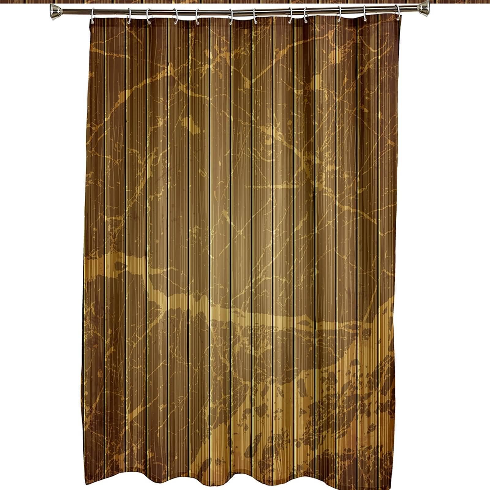 Tenda Doccia 200 x 200, Poliestere Marrone Giallo Plancia verticale con Art Graffiti Tessuto Tenda doccia con Grommets e ganci