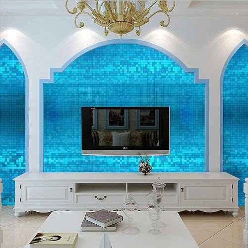 Miniatura 9 de XUANINY Azulejos de 10 hojas de azulejos en muro para despegar y pegar, superficie de aluminio cepillado de mosaico de metal para pared de cocina