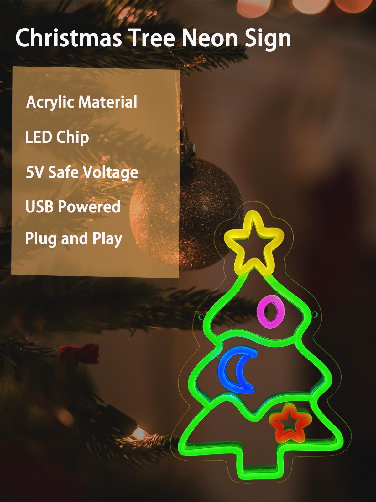 Amazon.co.jp: Pedaiah クリスマスツリー ネオンサイン LED、アクリル
