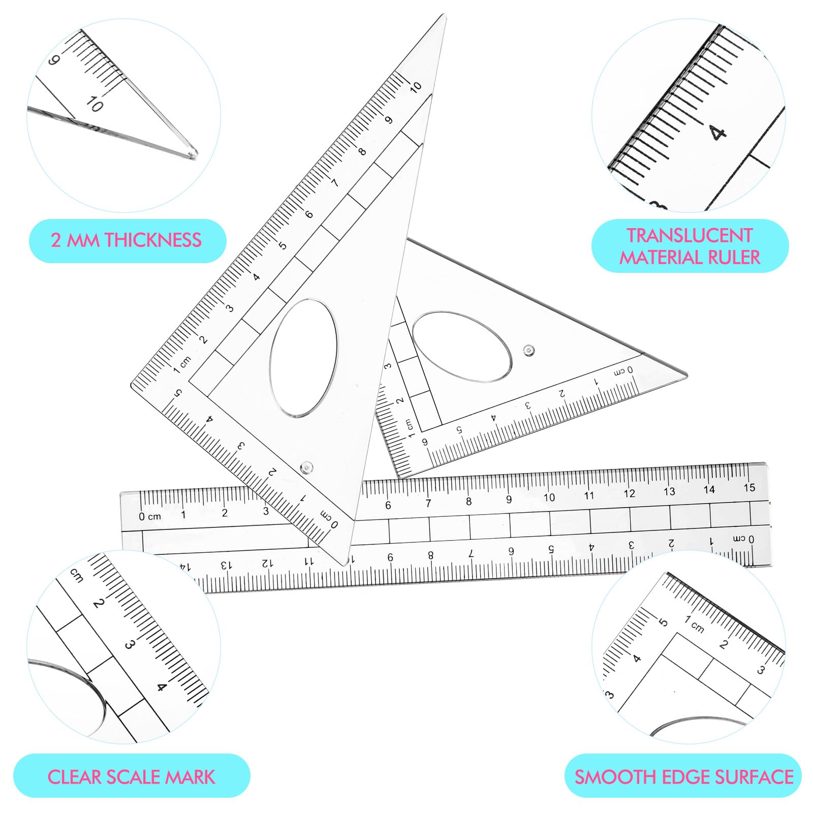 Zonon 36 set matematica geometria kit, 10 pz compasso righelli goniometro
