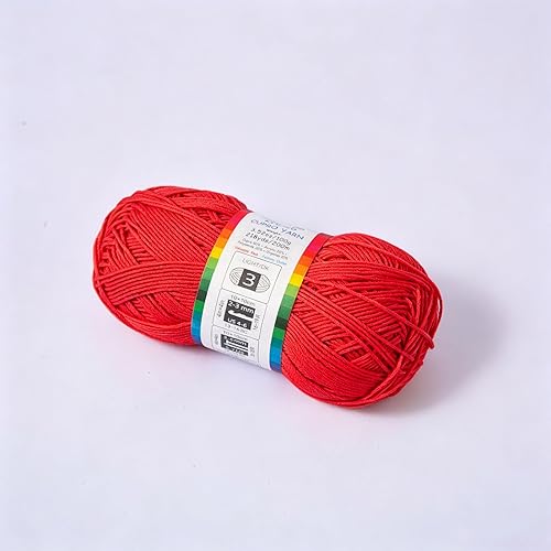 Cupro Yarn,3.52oz/100g,218yds/200m,#3 DK(Light),Knitting/Crochet for Bags,Amigurumi (11 Red)