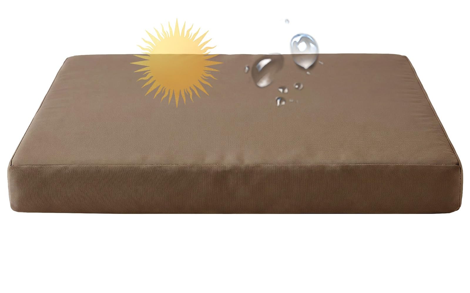 ILiemao 5cm/1.9" Thick Outdoor Bench Cushion Waterproof 80% 48 x 16 40x18 48x20 57 70 60 inch, Settee Couch Pads with Zipper Washable, Patio Swing Seat Cushion with Filling(Coffee,80x60 cm 31x24 in)