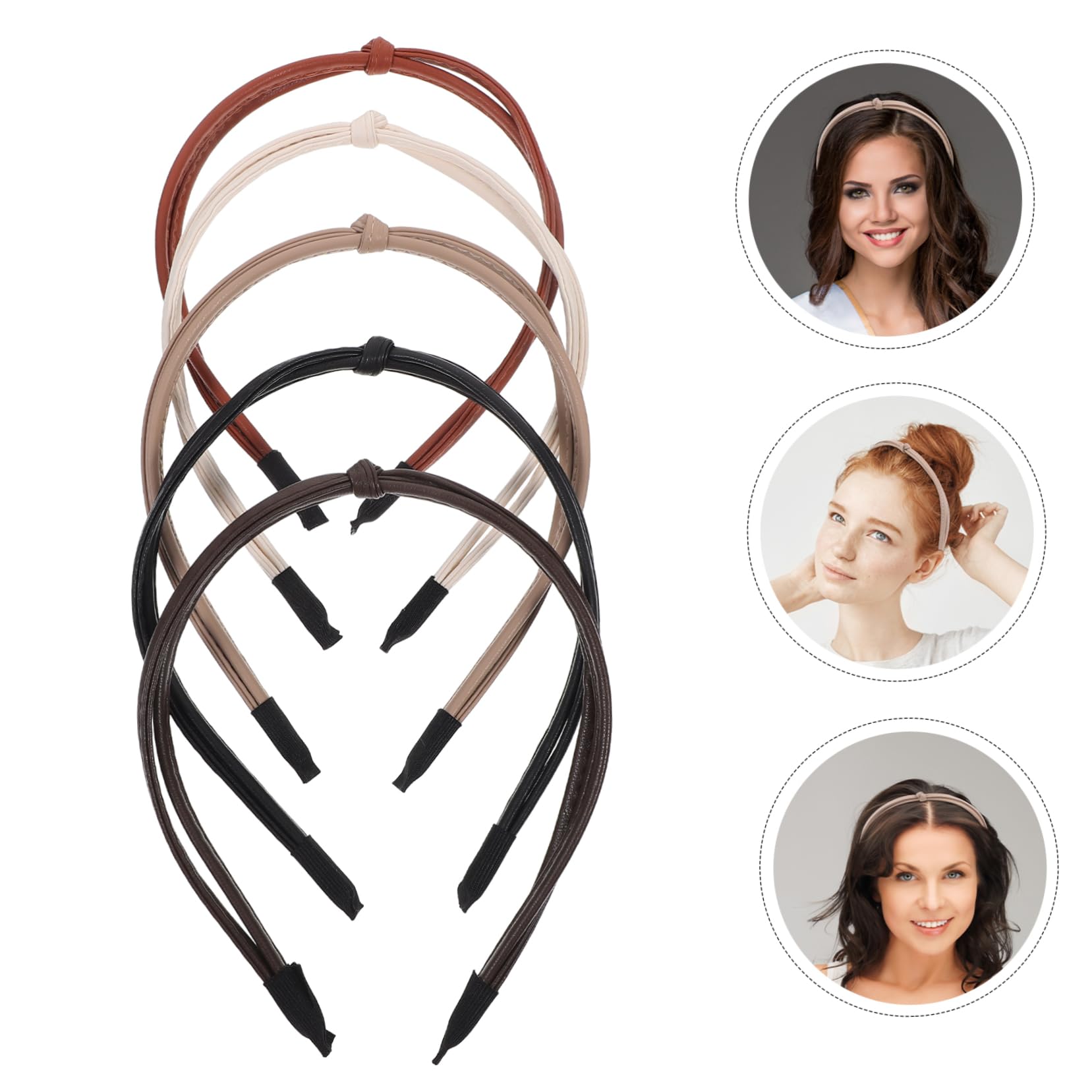 Didiseaon 25pezzi Knotted Headbands in Leather for Women Fashionable Thin Hair Accessories in Milk and for Any Occasion