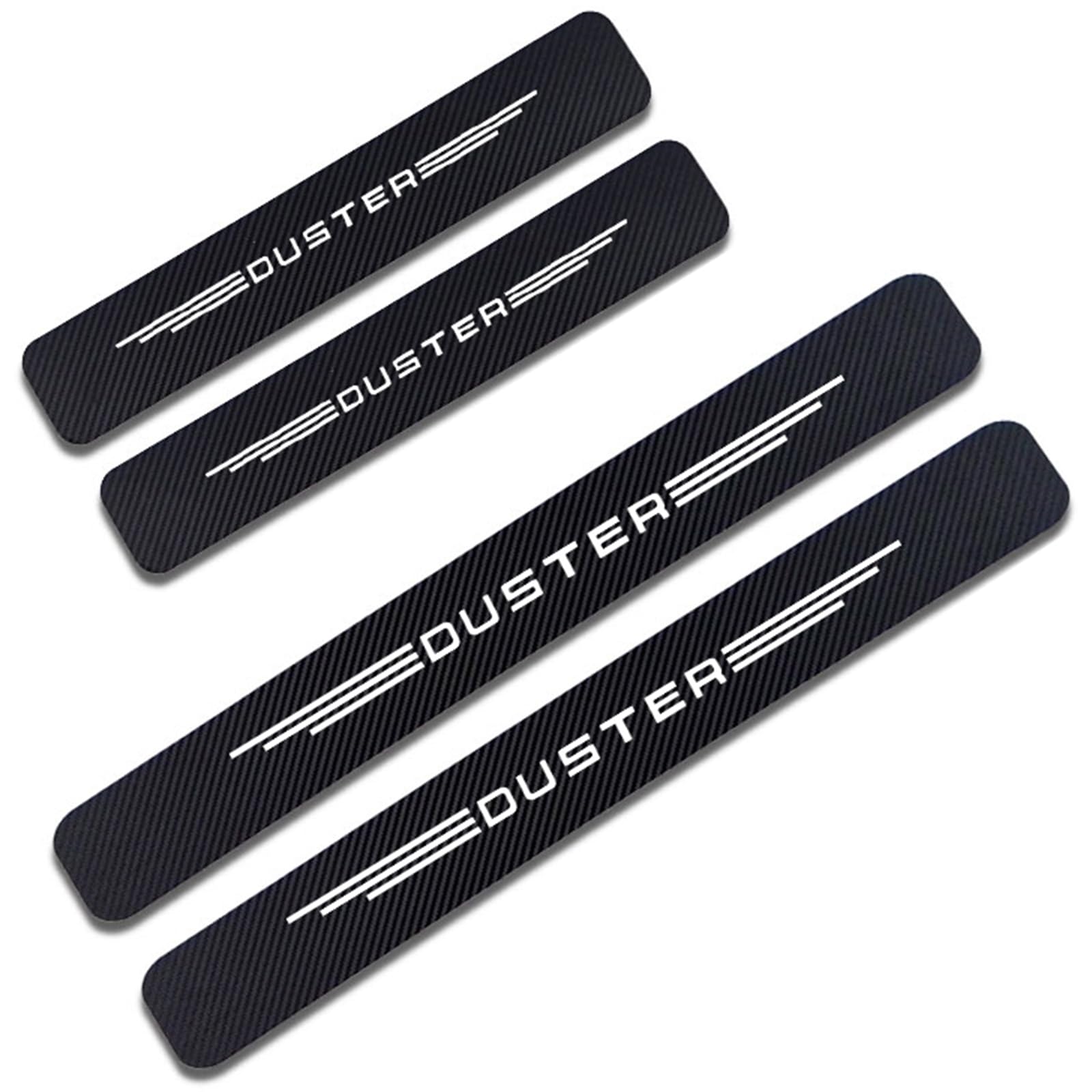Klhywen White Car Door Sill Protector For Ren-Ault Dacia Duster 4Pcs Car Door Sill Scuff Plate Carbon Fiber Stickers Accessories,