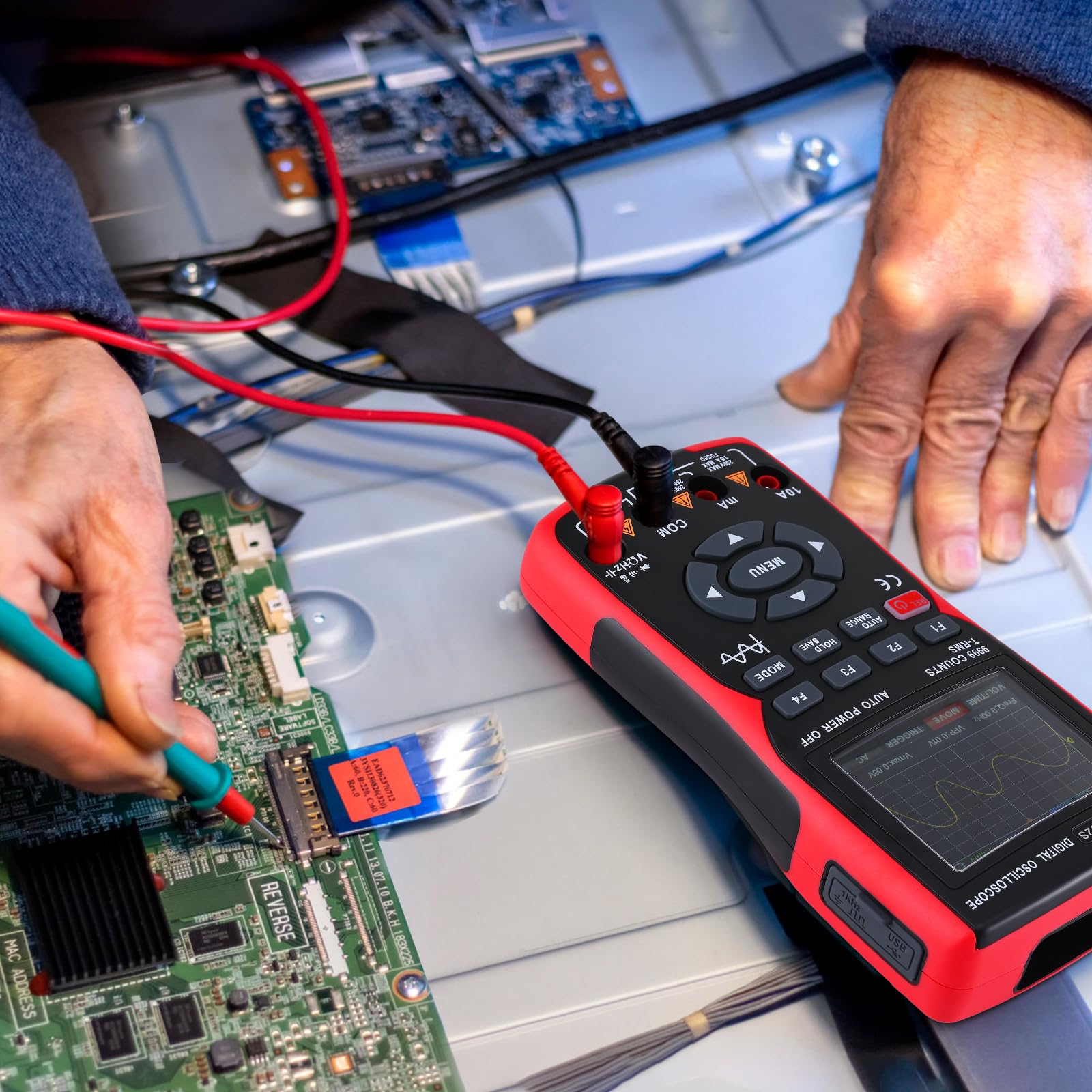 Oscilloscope Multimètre Numérique 2 En 1, Bande Passante de 10 MHz, Taux D'échantillonnage de 48 Msa/s, Kit de Testeur Oscilloscope