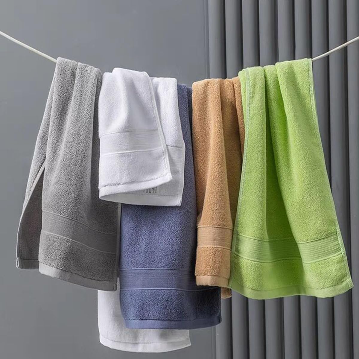 JININQ 2 Piece 100% Cotton Soft Hand Towels 13.4" x 29.5",Premium Face Towels Set for Bathroom,Gym,Home (Brown) - Image 4