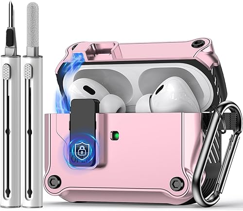 Miniatura 68 de Compatible con AirPods de 4ª generación, Funda Magnética con Bloqueo Automático, Soporte para Teléfono y Kit de Limpieza, Compatible con Funda