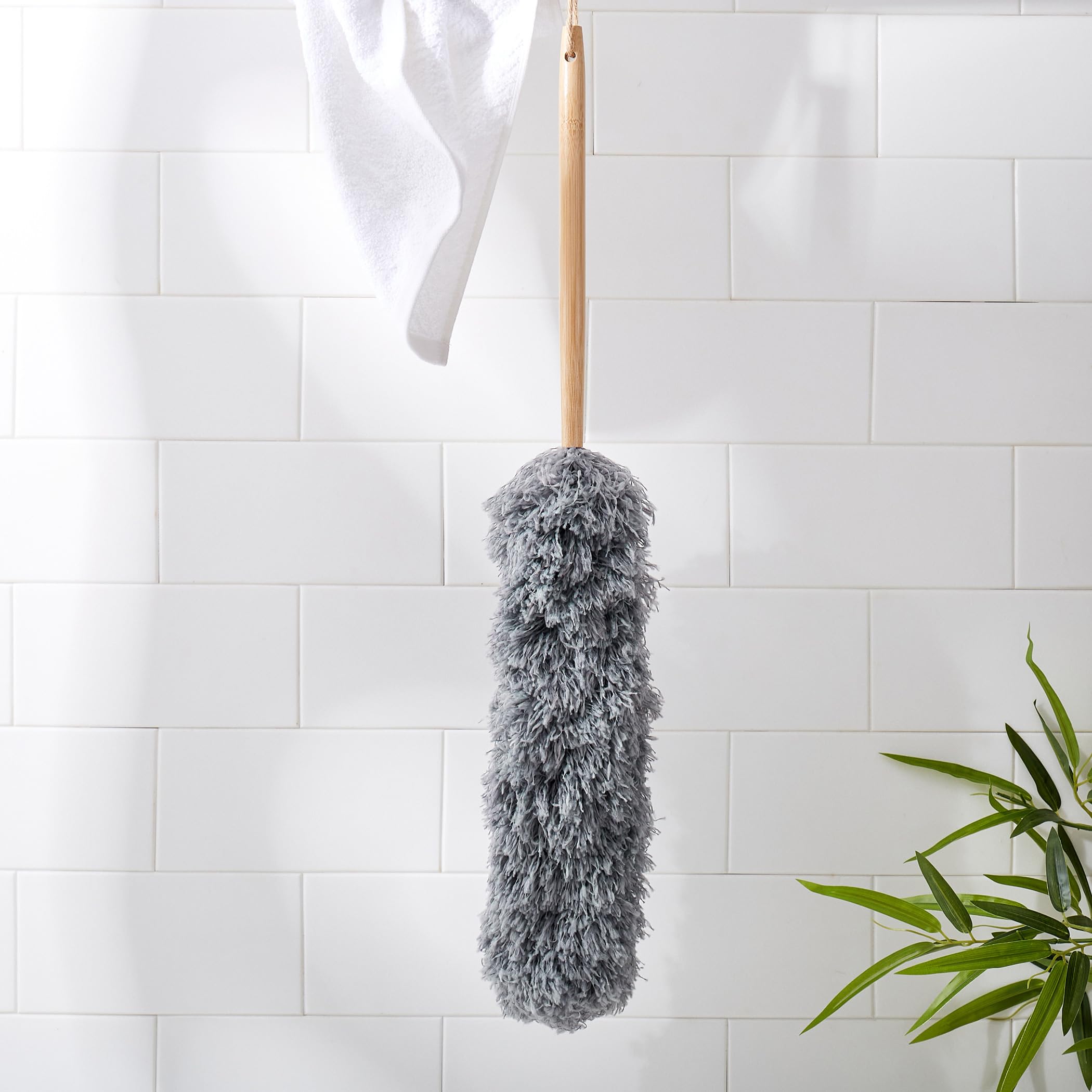 Home Centre Indus Brooks Microfibre Duster with Bamboo Handle