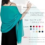 Women Chiffon Shawls and Wraps for Evening Dresses by Ladiery, Elegant Soft Sheer Chiffon Stole Bride Wedding Scarf