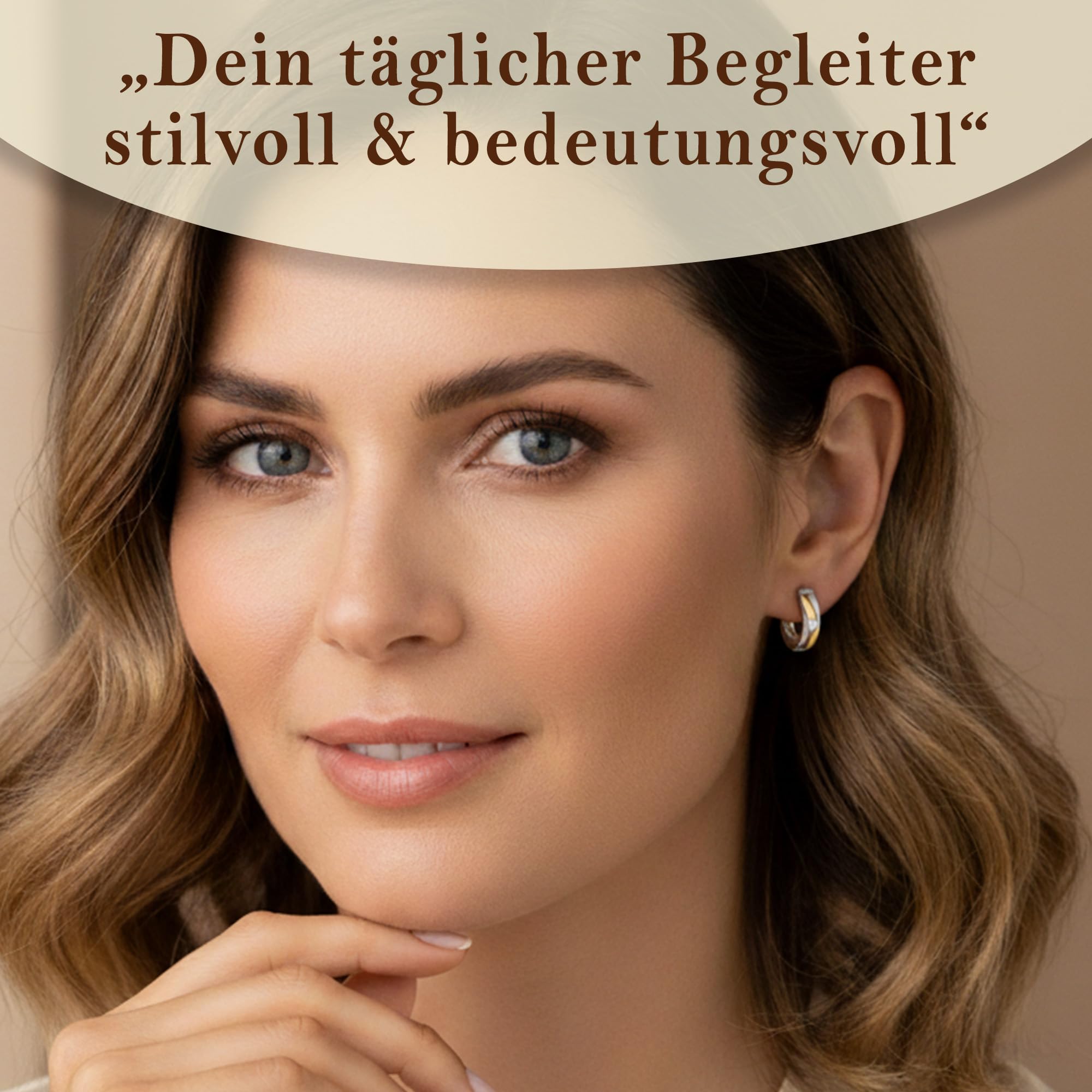 Cassini Silber-Gold Bicolor Klappcreolen Damen – Kleine runde Creolen Nickelfrei mit Zirkonia aus 925 Sterling Silber ca 15mm⌀, poliert & rhodiniert, mit Scharnier – Eleganter Damenschmuck 3CAK