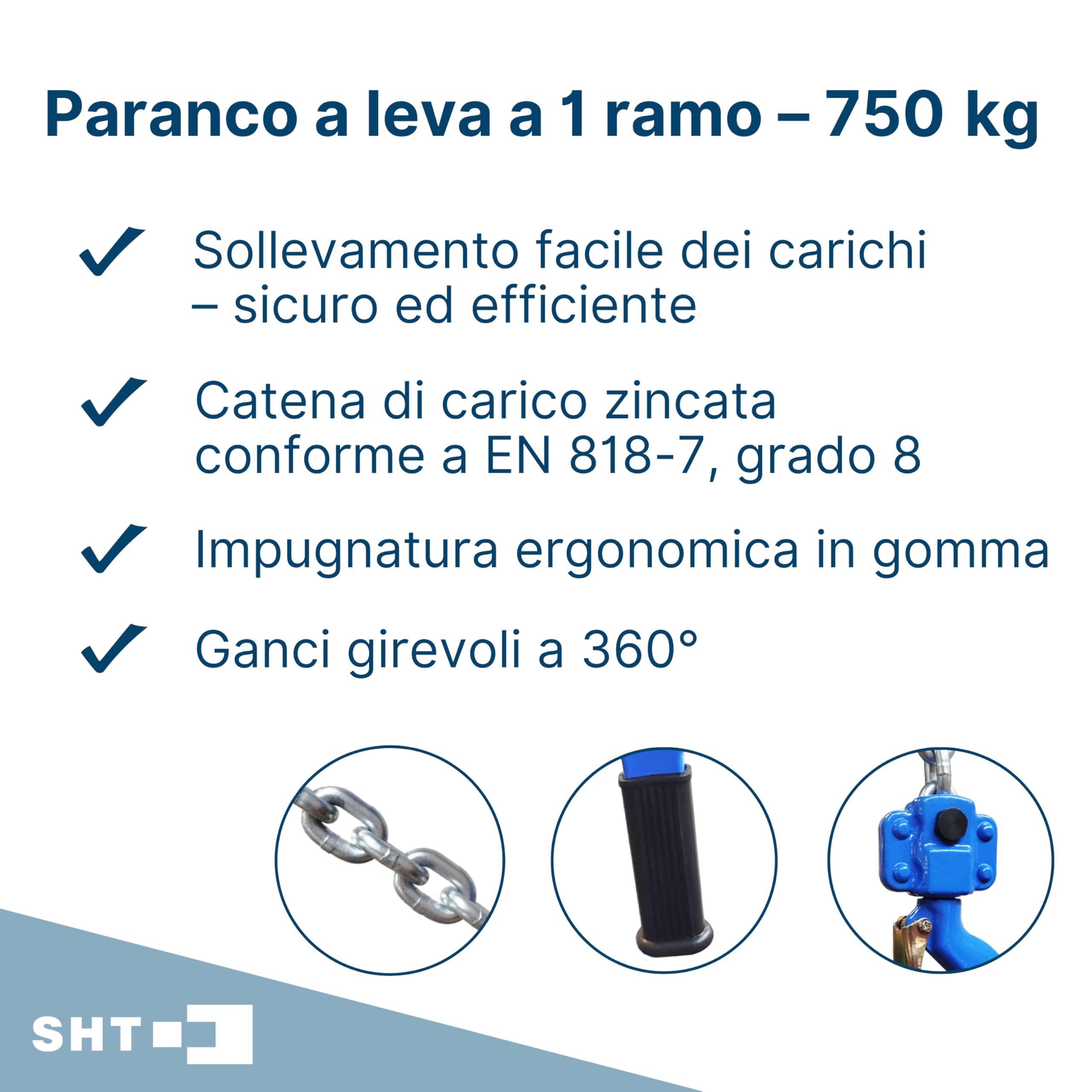 SHT, trazione a cricchetto, sollevamento, capacità di carico: 6000 kg, altezza di sollevamento: 4 m