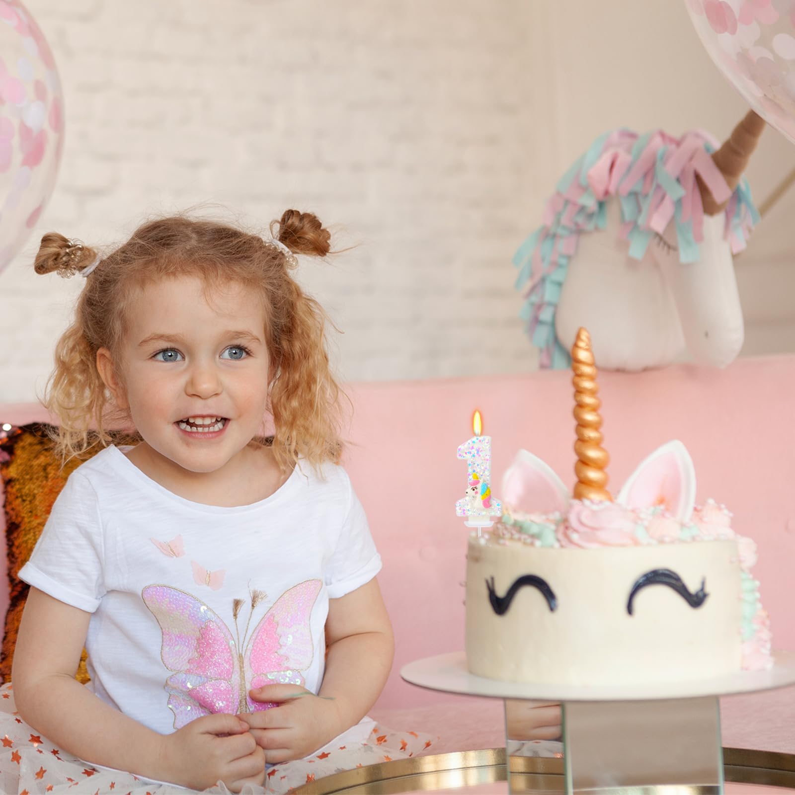 Kinsynko Vela Núero 2 Para Pasteles De Cupleaños, Diseño De Ariposa