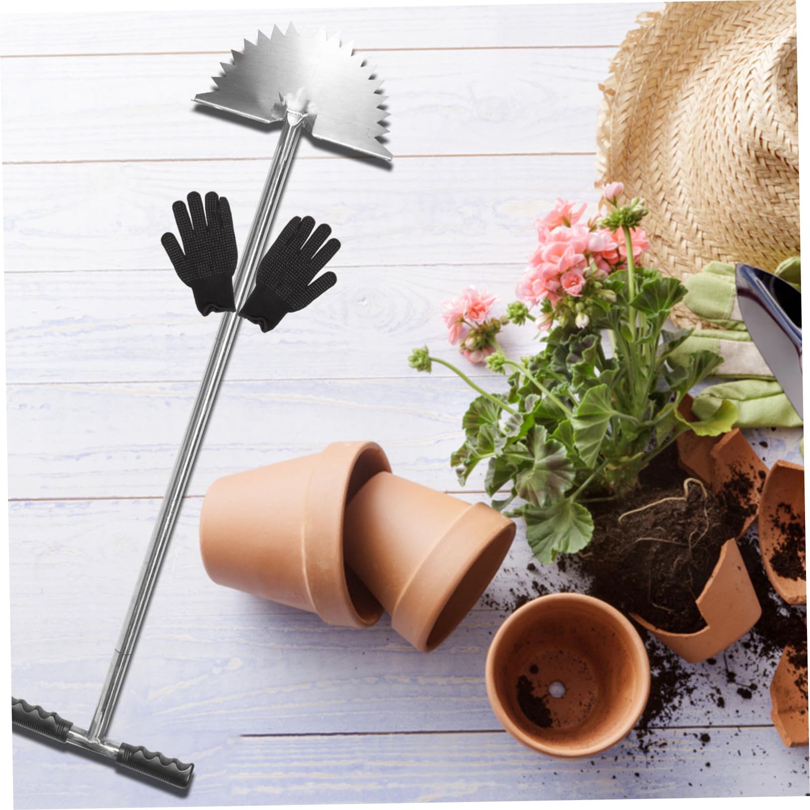 Toyvian Bordatore Manuale per Prato Denti Seghettati Attrezzo da Giardinaggio Manico per Bordi Giardino Bordatore per Resistente in Acciaio Inox