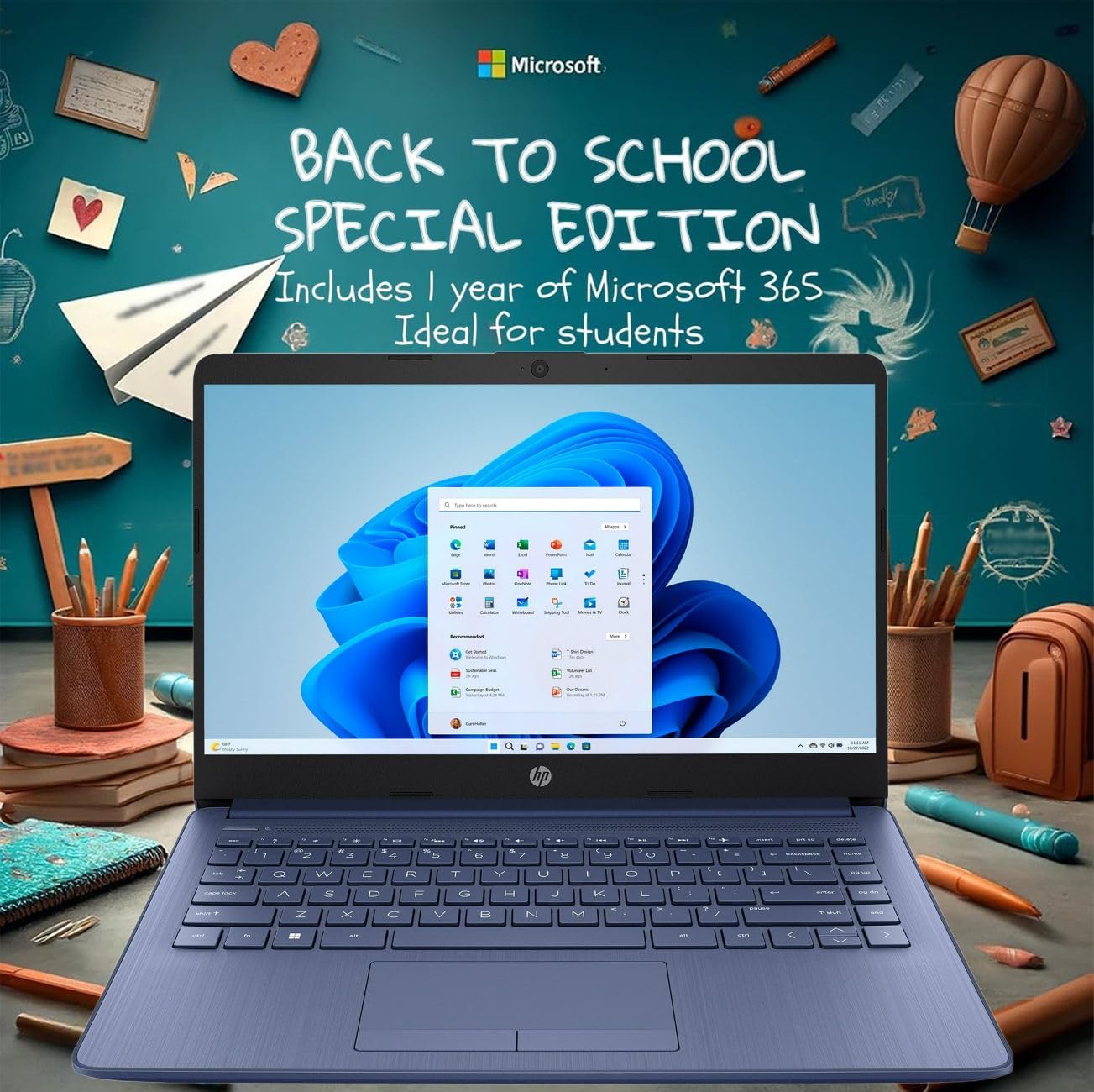 HP Ultrabook, Intel CPU, 32GB RAM, 1.6TB Storage (64GB OnBoard w/ 512GB Portable Drive + 1TB OneDrive), Up to 12 hrs Battery, Windows 11 Pro, Royal Blue, w/WOWPC 3-in-1 Bundle